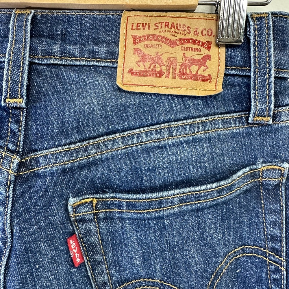 LEVI'S Wedgie Skinny Women's Jeans Dark Blue Wash Size 25 - Picture 3 of 12
